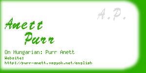 anett purr business card